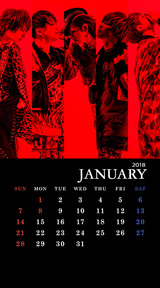 DaizyStripper待受カレンダー 2018.1